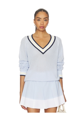 Varley Maurice V-neck Sweater in Blue. Size L. Also in M, S, XL, XS, XXS.