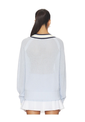 Varley Maurice V-neck Sweater in Blue. Size L. Also in S, XS, M, XL.