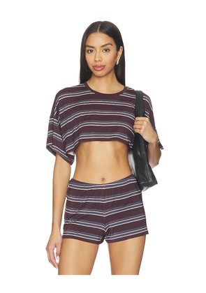 WeWoreWhat Cropped Tee in Brown,Slate. Size L. Also in M, S, XL, XS.