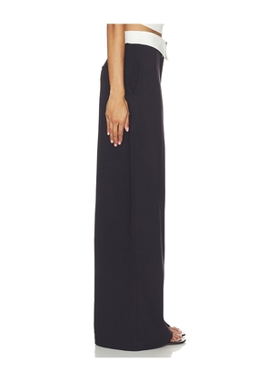 WeWoreWhat Fold-over Waist Trouser in Black & White. Size 0. Also in 4, 2, 8.