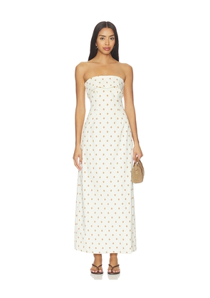 WeWoreWhat Strapless Fold Over Midi Dress in Cream. Size L. Also in M, S, XS.