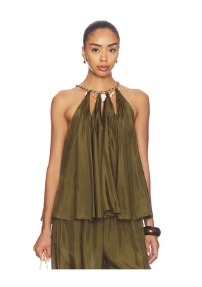 Zimmermann Mahon Blouse in Olive. Size 0/XS. Also in 1/S, 2/M, 3/L.