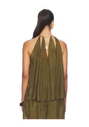 Zimmermann Mahon Blouse in Olive. Size 0/XS. Also in 1/S, 2/M, 3/L.