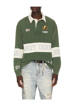 VANDYTHEPINK Washed Long Sleeve Rugby in Green. Size L. Also in XS, S, M, XL/1X.