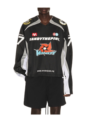 VANDYTHEPINK Moto Jersey in Black. Size L. Also in M, S, XL/1X, XS.