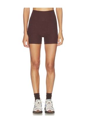 YEAR OF OURS Stretch Sculpt Short in Brown. Size L. Also in S, XS, M.