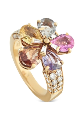 Bvlgari Pre-Owned diamond and sapphire floral ring - Gold