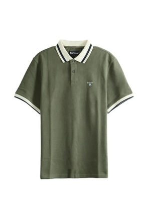 Barbour contrast-trim logo-embroidered polo shirt - Green