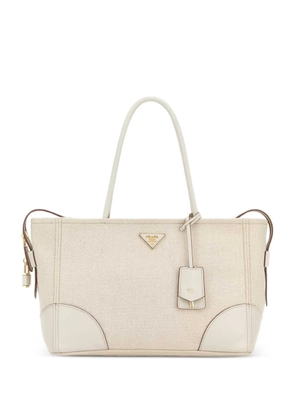 Prada large canvas tote bag - Neutrals