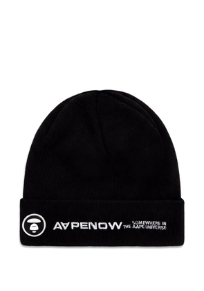 AAPE BY *A BATHING APE® logo-embroidered beanie hat - Black