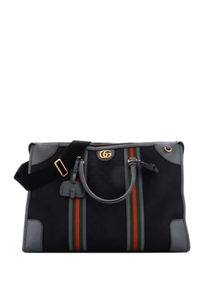 Gucci Pre-Owned Bauletto Duffle Bag GG Canvas with Leather Large travel bag - Black