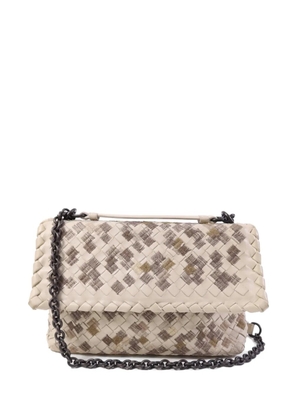 Bottega Veneta Pre-Owned Intrecciato embroidered shoulder bag - White