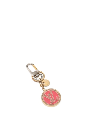 Louis Vuitton Pre-Owned 2017 Gold Plated and Resin LV Circle Holder and Bag Charm key chain
