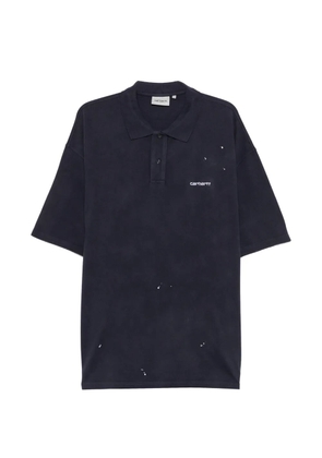 Carhartt WIP paint-splatter logo-embroidered polo shirt - Blue