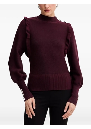 Morgan ruffled button knitwear - Purple