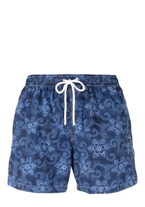 Fedeli floral-print swim shorts - Blue