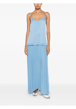 Karl Lagerfeld pleated spaghetti-strap dress - Blue