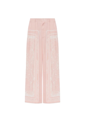 Balmain logo-print palazzo pants - Pink