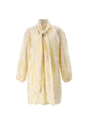 DREAM CATCHER Carla floral-embroidered mini dress - Yellow