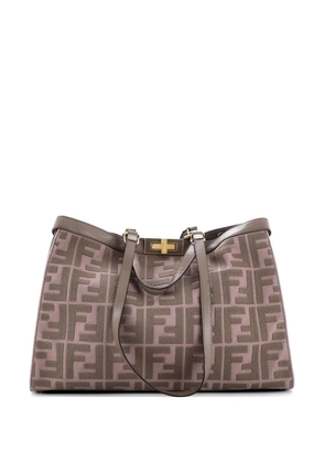Fendi Pre-Owned Peekaboo X- Zucca Jacquard with Leather Medium tote bag - Neutrals