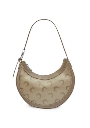 Marine Serre faded-leather moon eclips mini bag - Neutrals