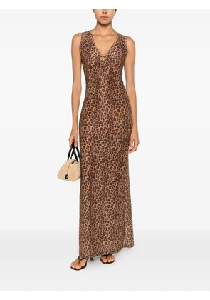 COTAZUR leopard-print ring-detail maxi dress - Neutrals