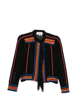 Ba&Sh Bianca crochet-knit fringed cardigan - Black