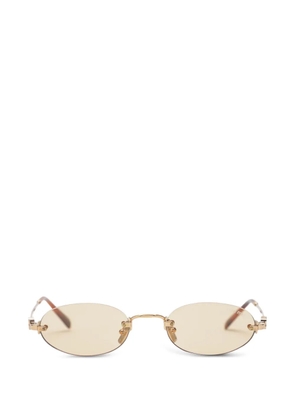 Miu Miu Eyewear logo-plaque rimless sunglasses - Gold