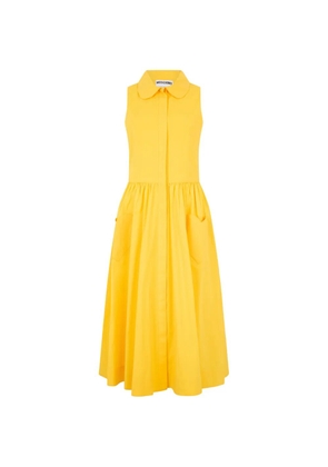 Moschino sleeveless Peter Pan-collar midi dress - Yellow
