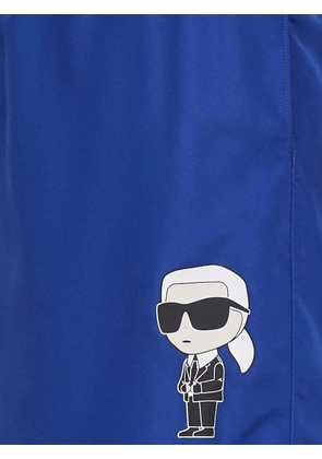 Karl Lagerfeld Ikonik Karl logo-waistband swim shorts - Blue