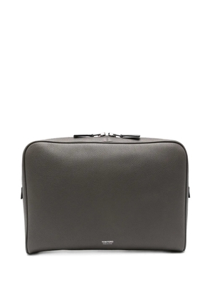 TOM FORD grained leather wash bag - Grey