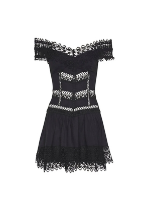 Charo Ruiz Ibiza Eliane lace-trim mini dress - Black