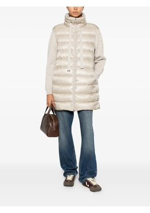 Herno quilted panelled zip-up coat - Neutrals