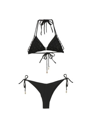 COTAZUR bead-embellished side-tie bikini - Black