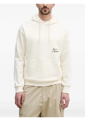Karl Lagerfeld graphic-print logo-embroidered hoodie - Neutrals