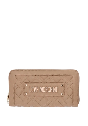 Love Moschino logo-plaque wallet - Neutrals