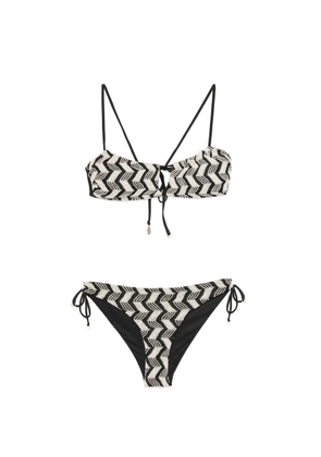 COTAZUR chevron-knit bikini - Black
