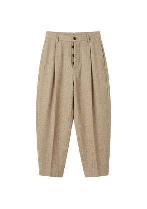 Uma Wang herringbone-pattern pleated trousers - Neutrals