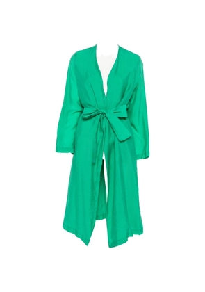 MOMONÌ Serena belted herringbone-texture coat - Green