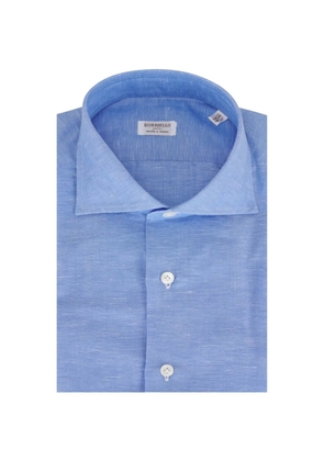 BORRIELLO NAPOLI slub-texture spread-collar shirt - Blue