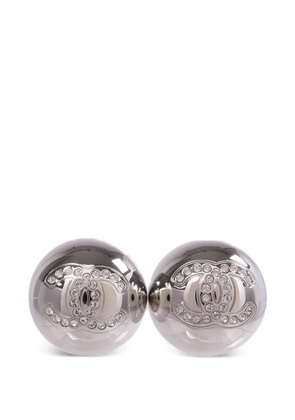 CHANEL Pre-Owned CC crystal-embellished earrings - Silver