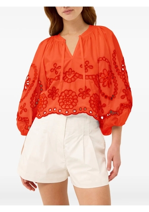 Marie Oliver Vara broderie-anglaise blouse - Orange