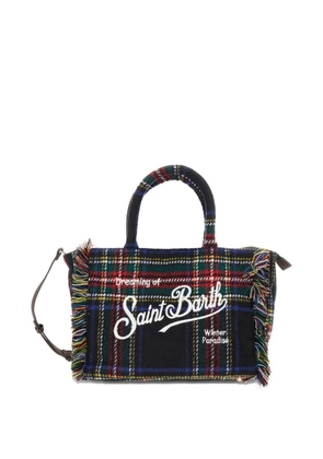 MC2 Saint Barth Colette tartan-check fringed tote bag - Black