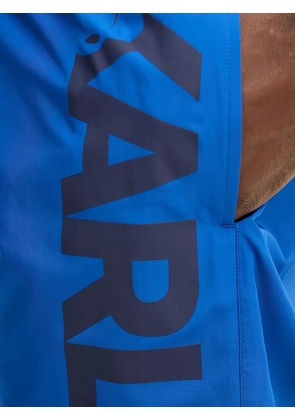 Karl Lagerfeld logo-print drawstring swim shorts - Blue