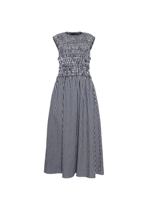 Hunter Bell Louise smocked gingham midi dress - Black