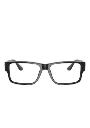 Versace Eyewear logo rectangle-frame glasses - Black