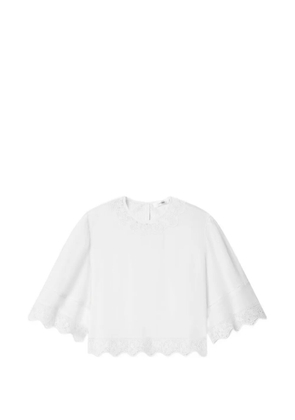 FRAME scalloped lace-trimmed blouse - White