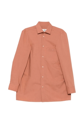 MM6 Maison Margiela logo-embroidered pocket shirt - Brown