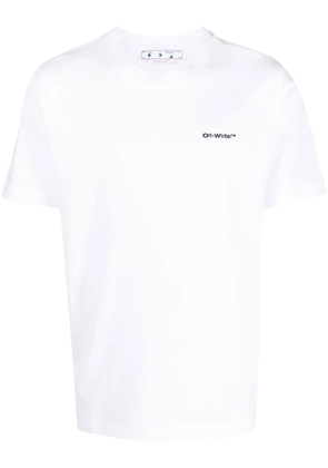 Off-White Wave Outline Diag print T-shirt - WHITE BLACK