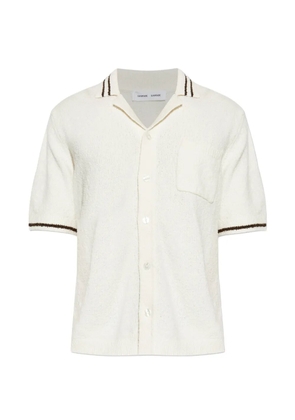 SAMSOE SAMSOE Sapedro striped-trim bouclé shirt - Neutrals